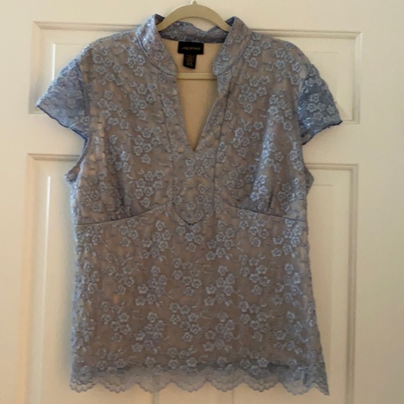 Lane Bryant Tops - LANE BRYANT blouse - flower lace overlay in a gorgeous periwinkle - plus sized